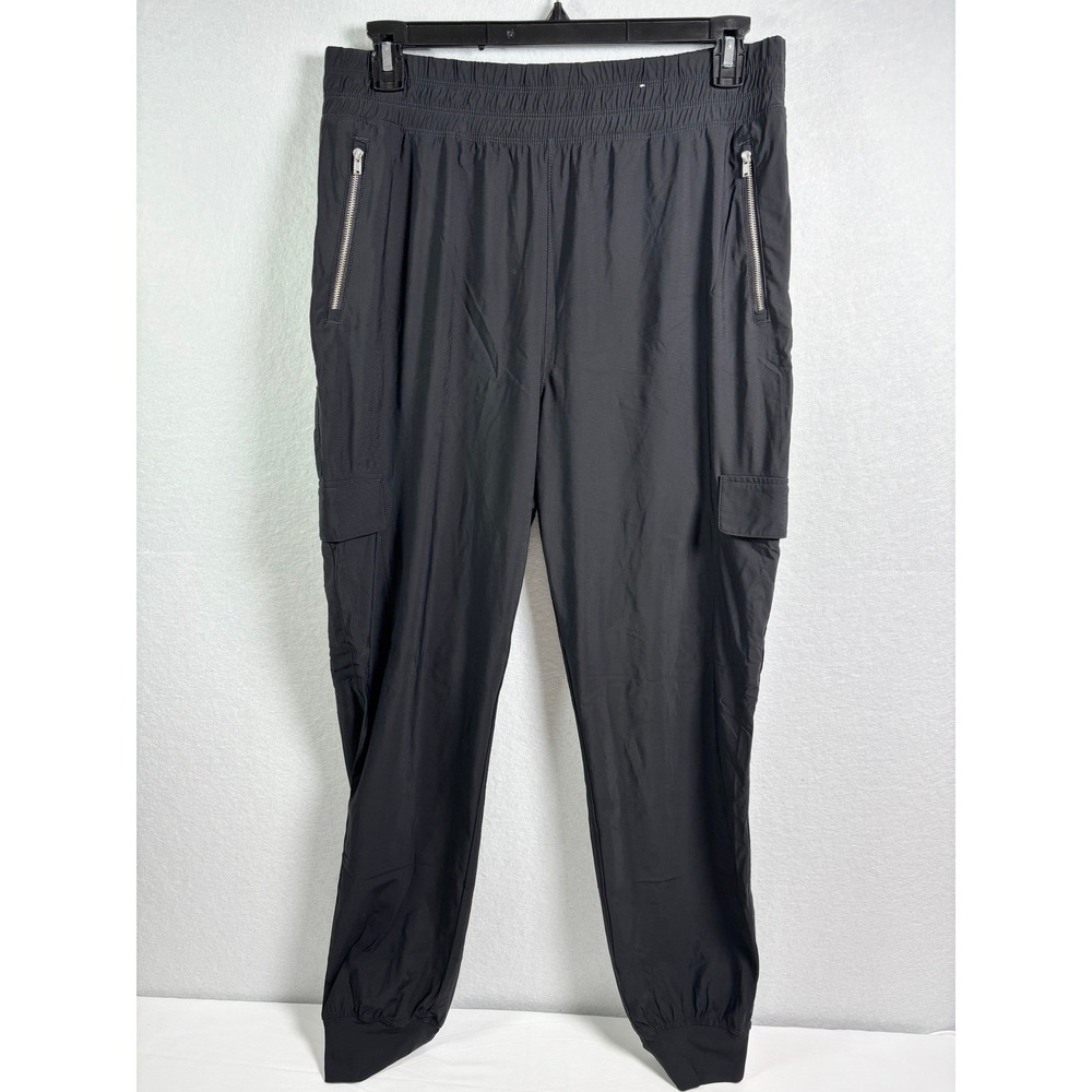 Old Navy SleekTech Go-Dry Cargo Jogger Pants Black Women Large Tall Scrub Style